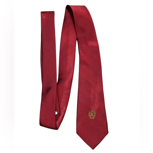 Ralph Lauren Other - Ralph Lauren crest embroidered red tie